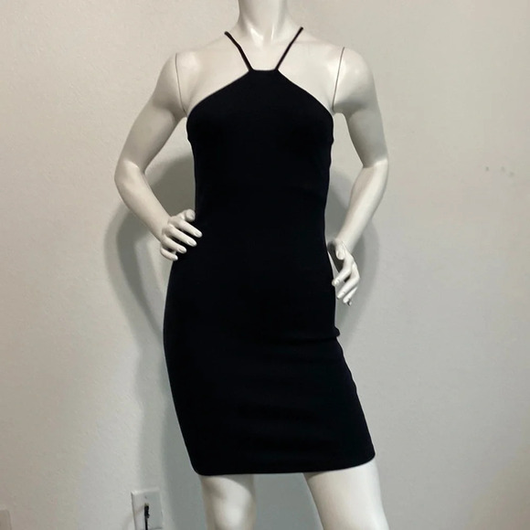 Zara Dresses & Skirts - ZARA NEW Mini Dress Halter Neck Racerback Above Knee Stretch Black Size Medium